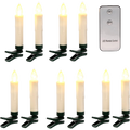 Clip-on LED Candles with Remote - White - 10 Pack