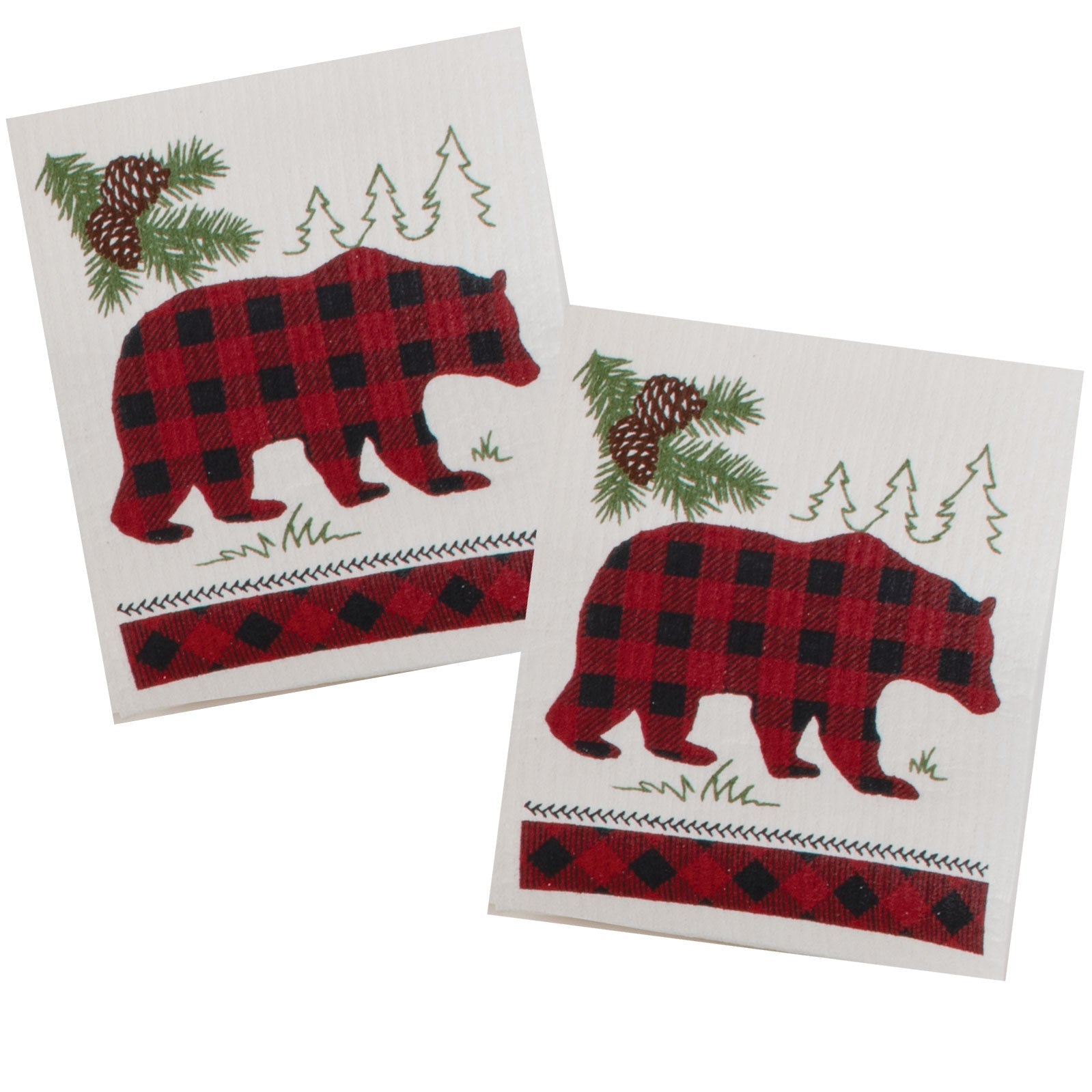 Woodland Wonder: The Bear Swedish Fun Cloths 2 Pack