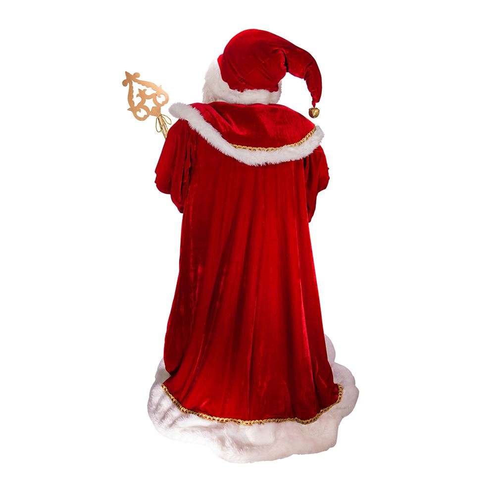 Kringle Klaus Elegant Santa With Staff - 72 Inches Tall