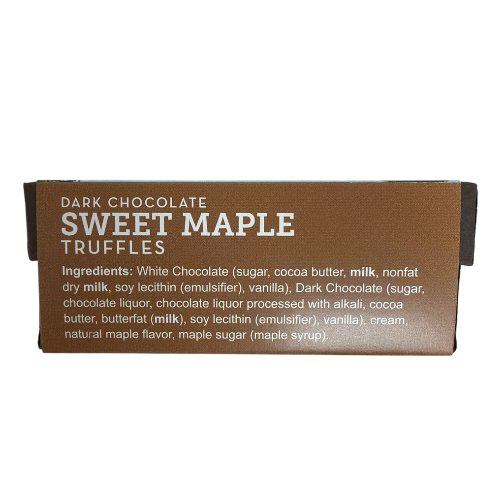 Dark Chocolate  Sweet Maple Truffles - 2 Piece