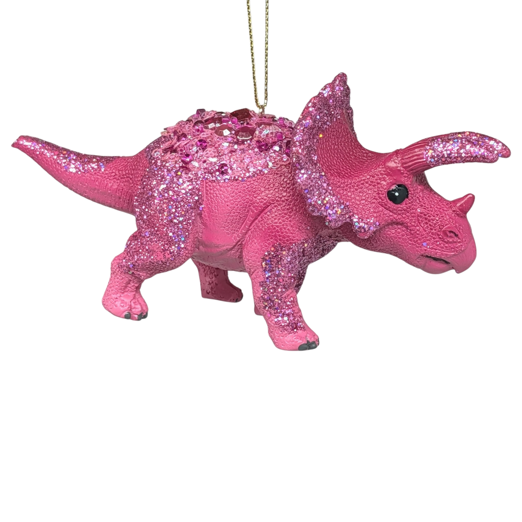Pink Triceratops Dinosaur Ornament