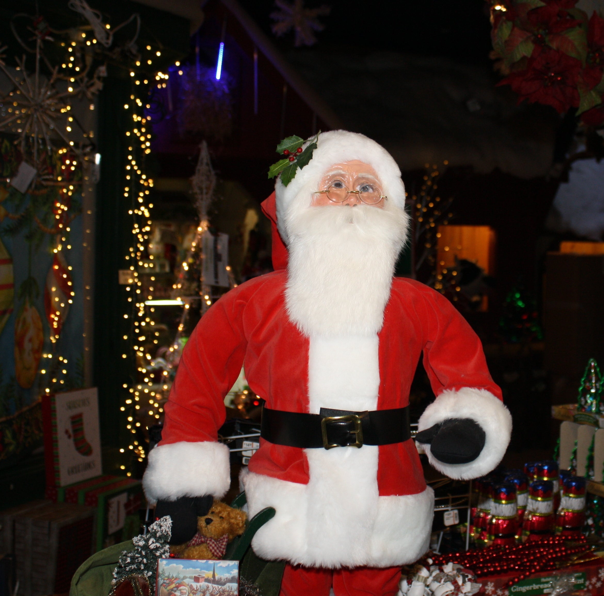 Red Velvet Santa With Bag of Toys