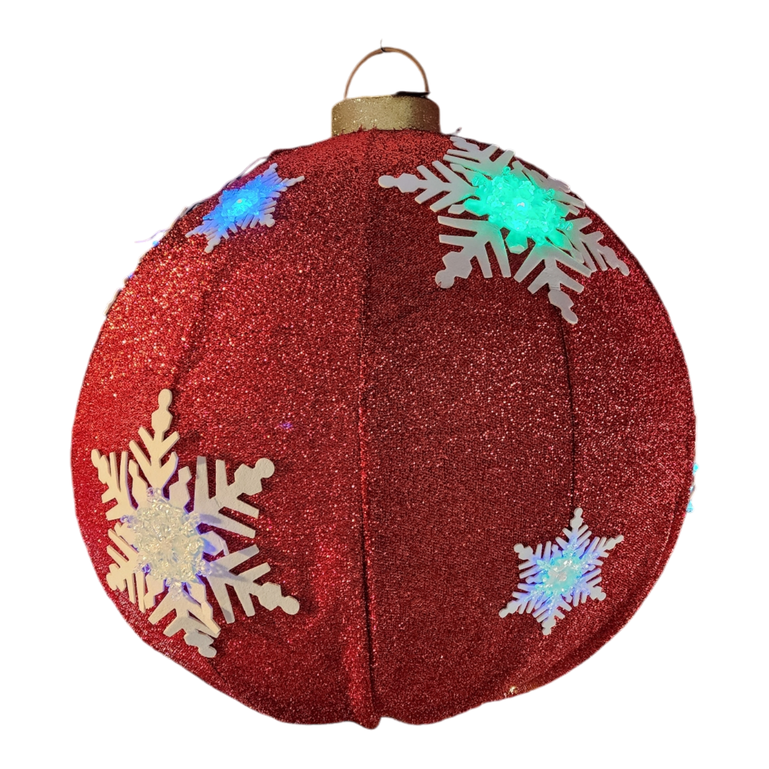 Lighted Collapsible Ball Ornament- 30 Inches in Diameter - Red