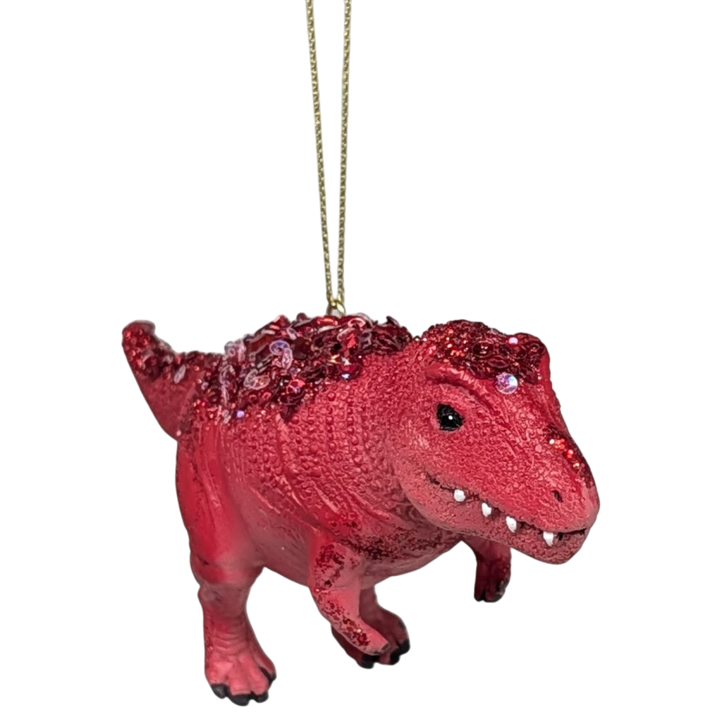 Red T-Rex Dinosaur Ornament