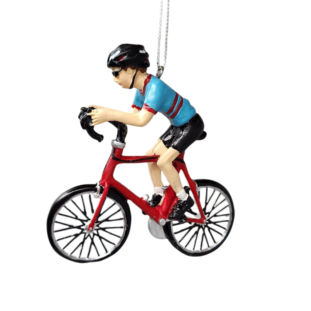 Bicycle Riding Ornament - Red Bike