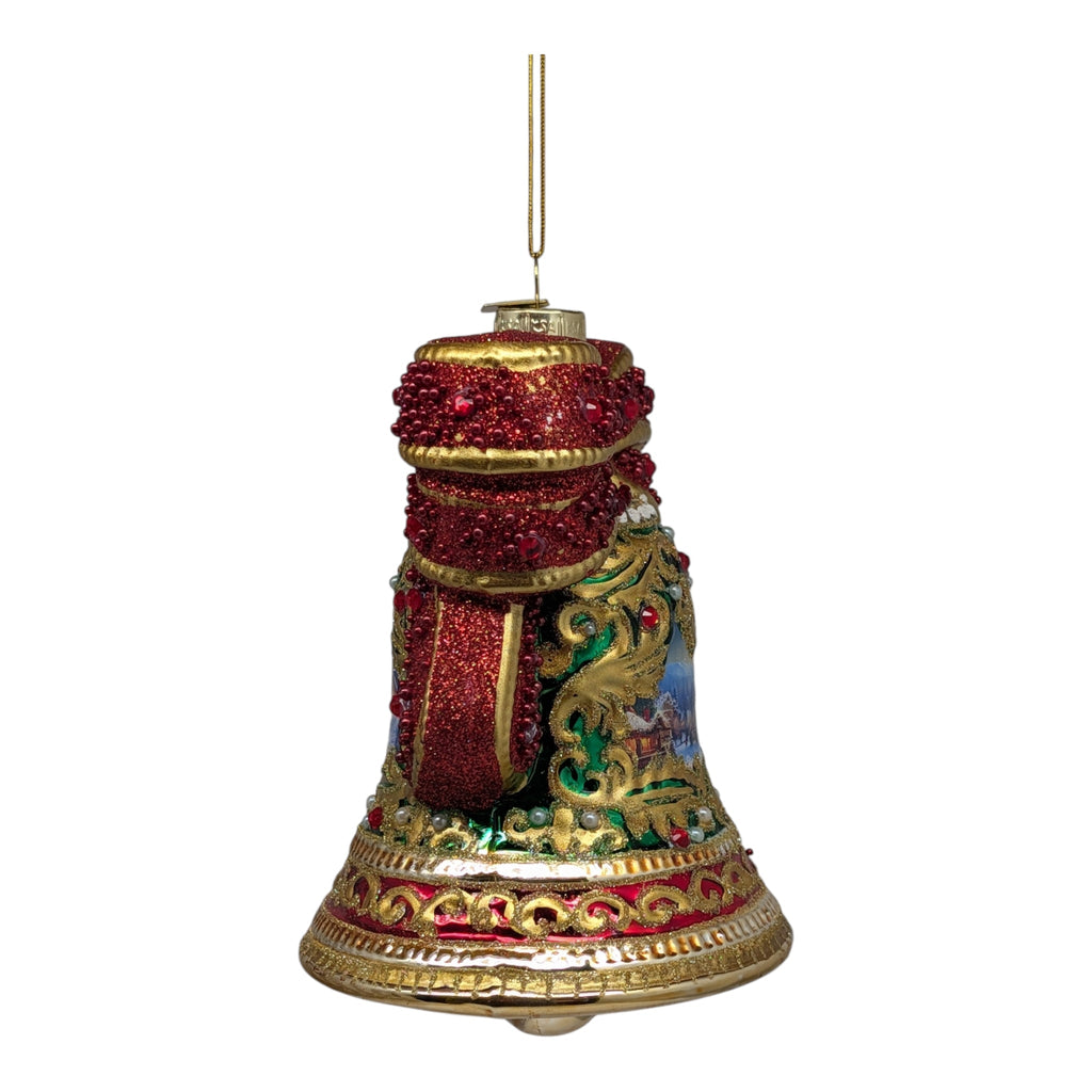 Bellissimo Glass Bell With Scenery Ornament