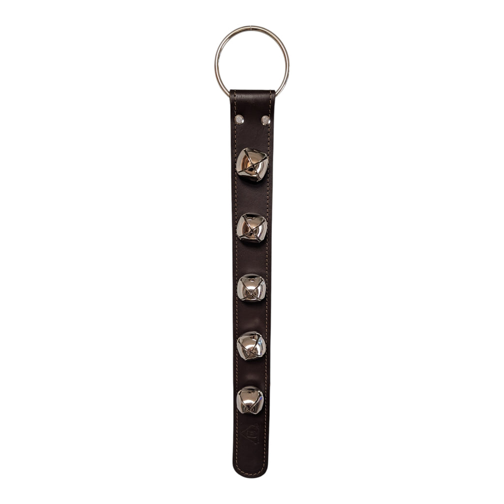 Sleigh Bell Strap with 5 Nickel Bells - Brown
