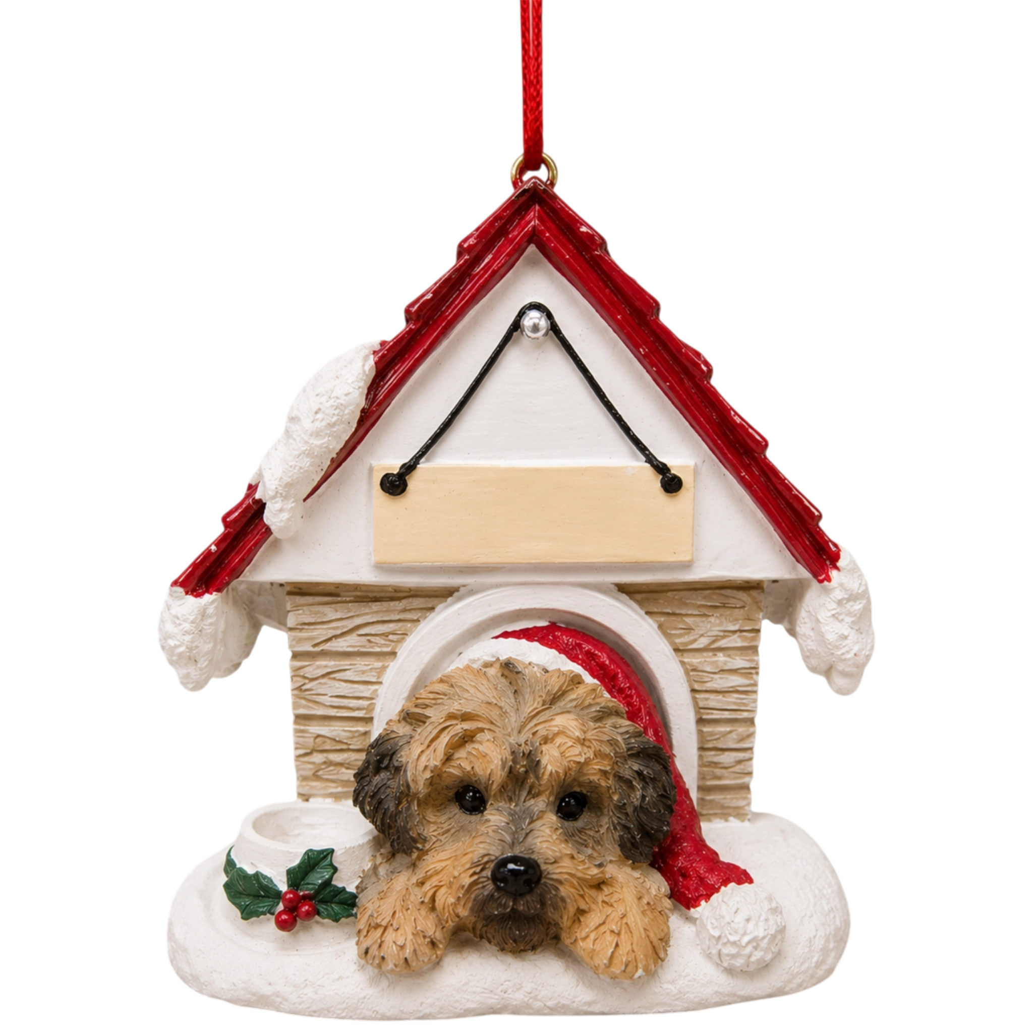 Ceramic Doghouse Ornament - Yorkipoo