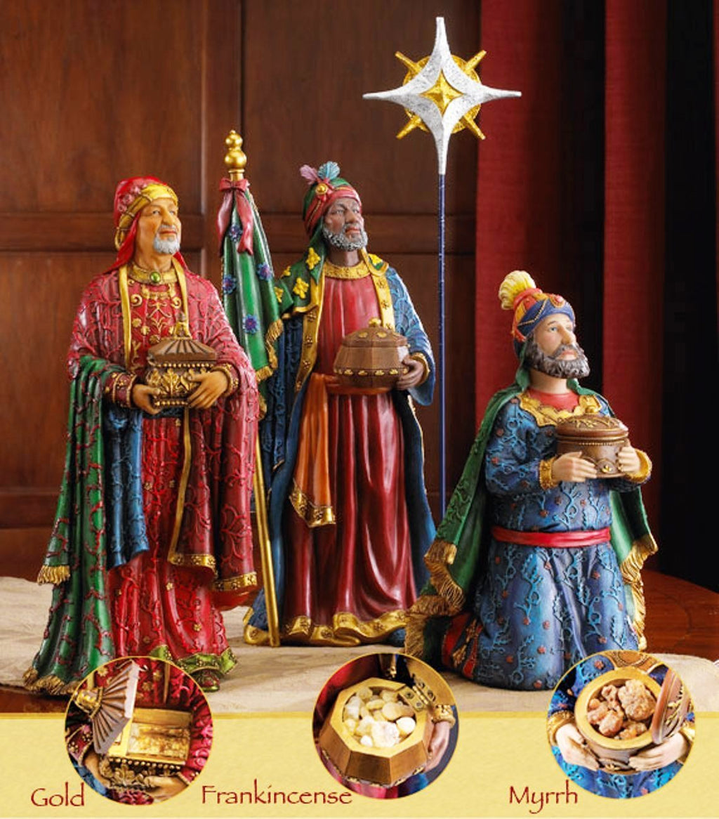 19 Piece - 7 Inch Real Life Nativity Set - Includes Chest Of Gold, Frankincense & Myrrh