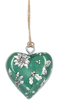 Mini Botanical Heart Ornament - Light Green