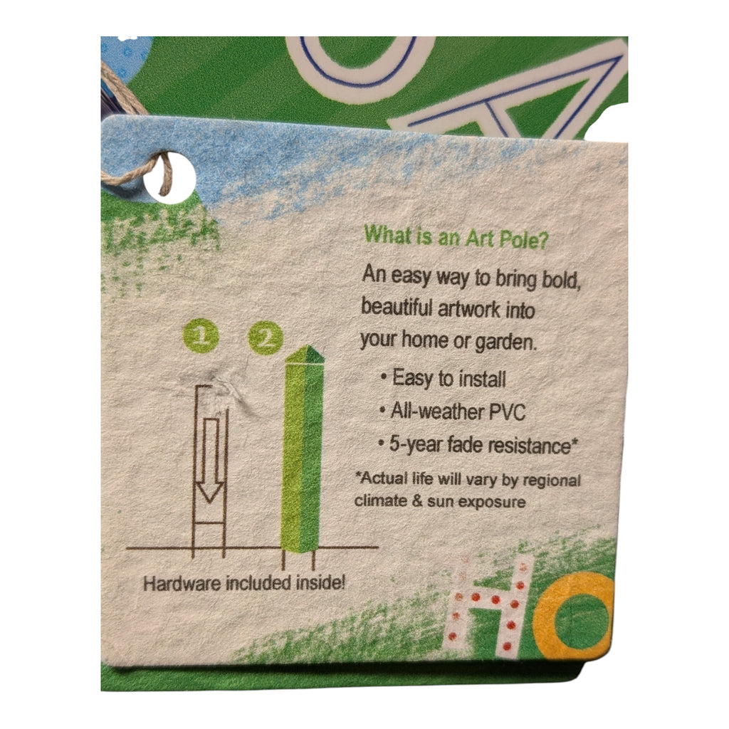 20 inch Art Pole - Santa Stop Here - 4x4