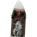 Wood Tabletop Ski Shaped 4X6 Photo Frame - White