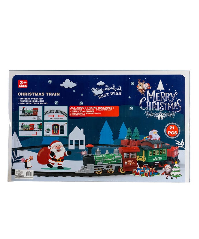 Battery Operated Musical Train With Tree And Santa