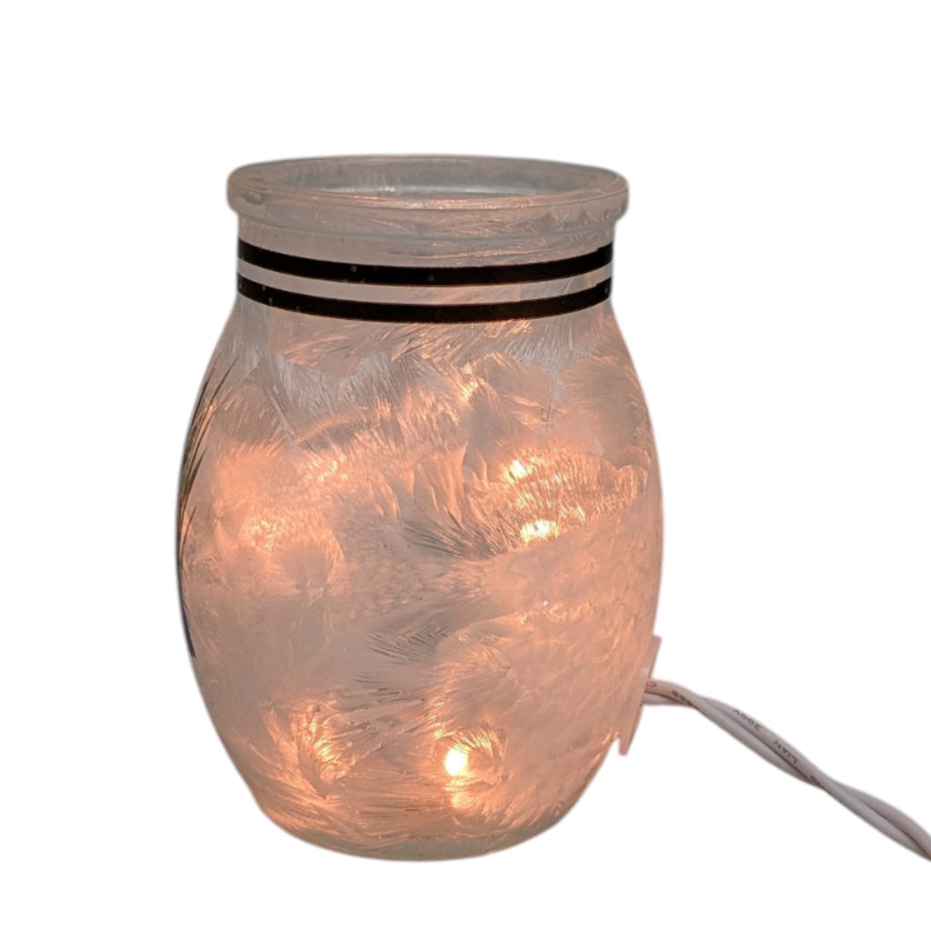 Frosted Glass Jar Lamp - Great Heron