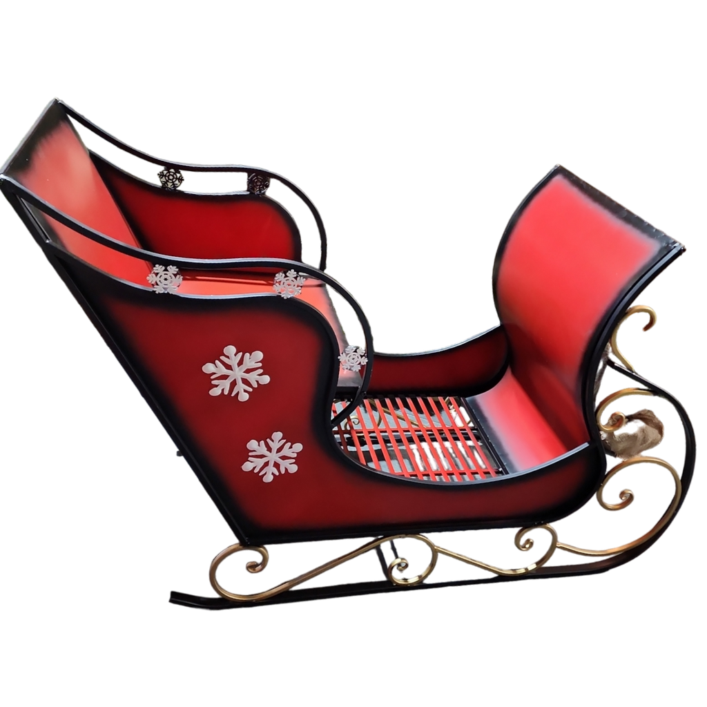 55'' Metal Sleigh with Snowflake Design