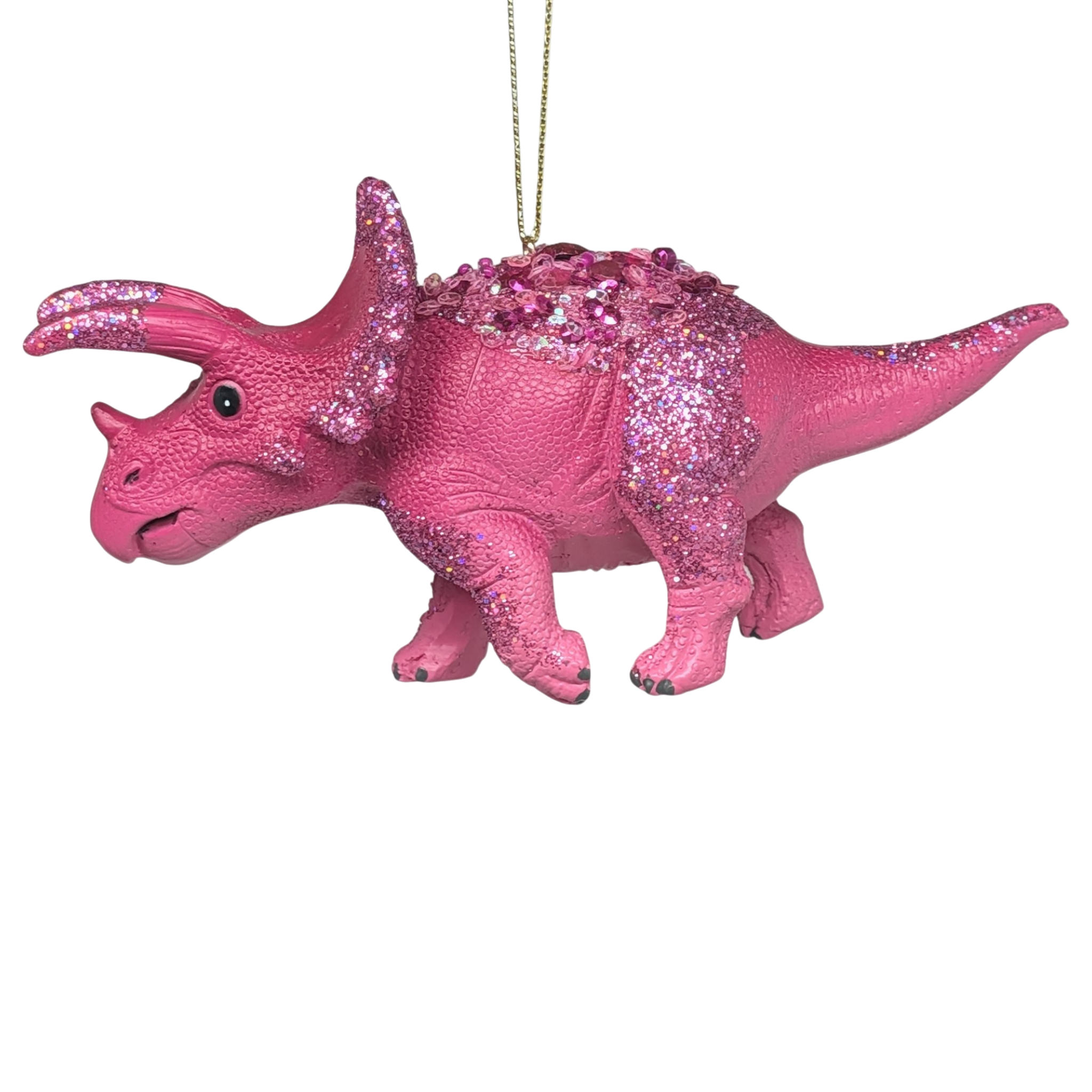 Pink Triceratops Dinosaur Ornament