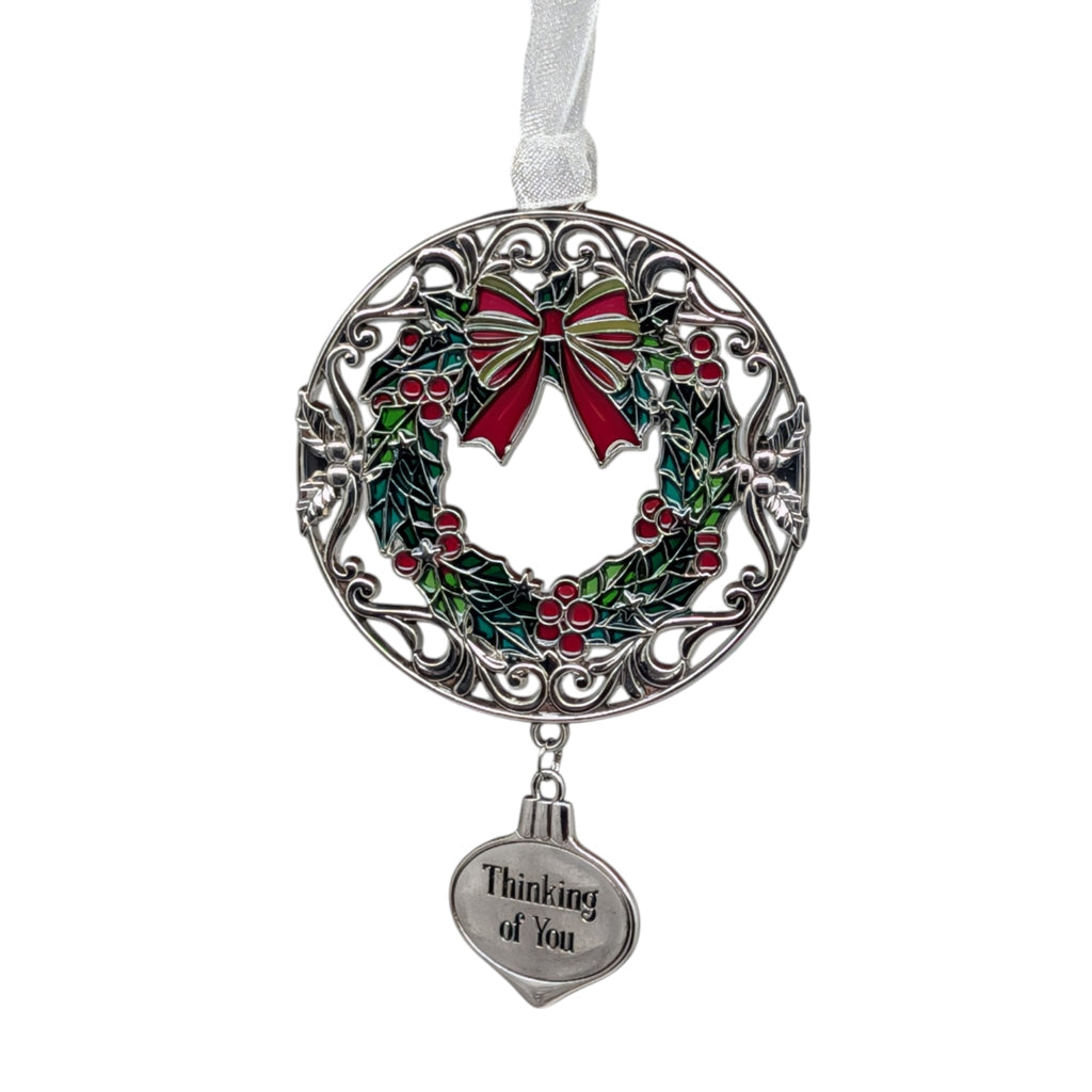 Thinking of You Wreath - Colors of Christmas Ornament