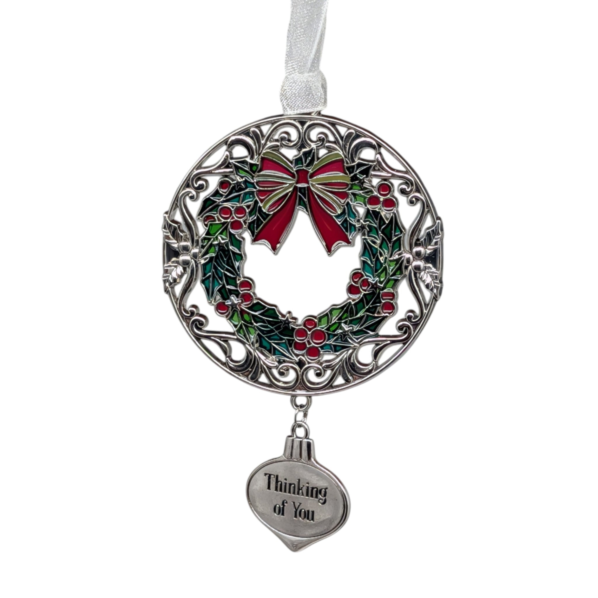 Thinking of You Wreath - Colors of Christmas Ornament