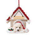 Ceramic Doghouse Ornament - Poodle White