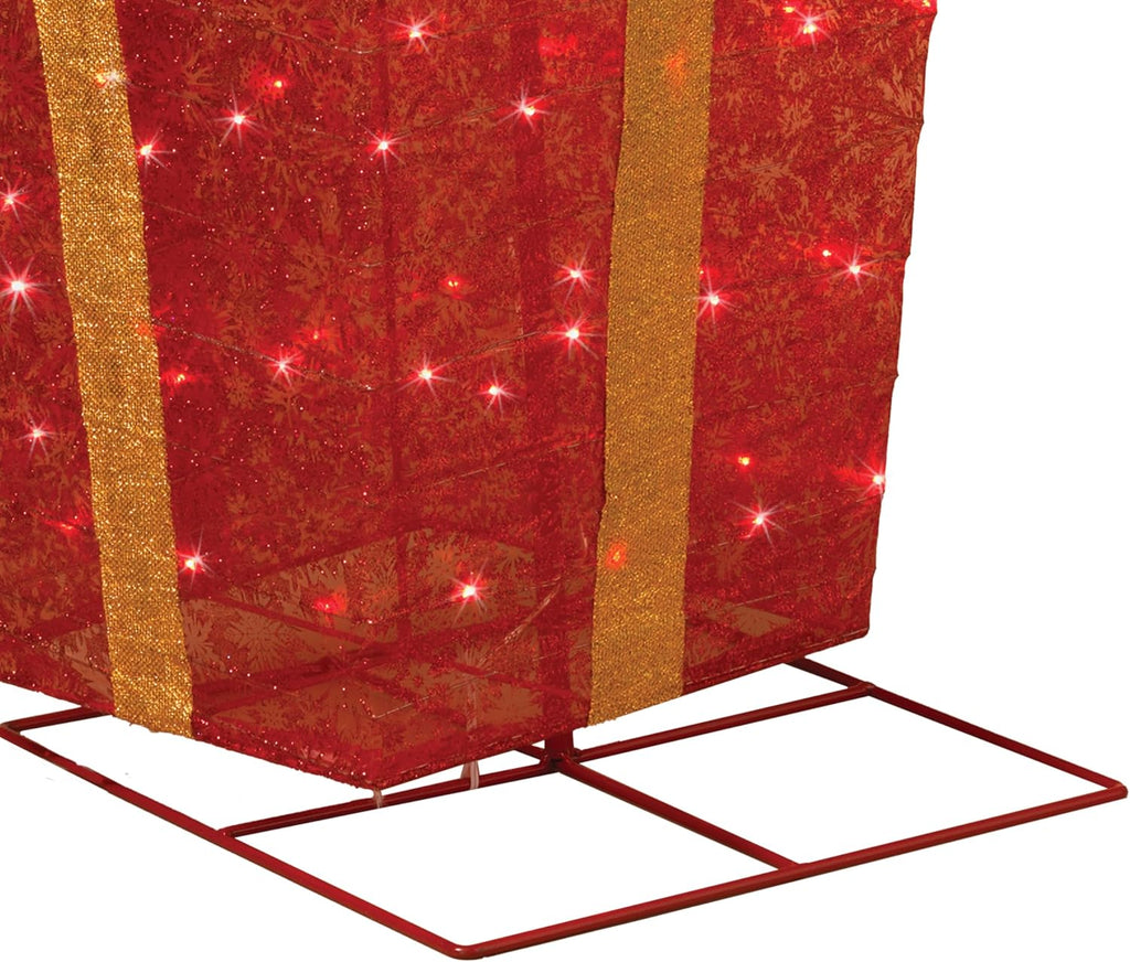 72-Inch High Lighted Stacked Glittering Gift Boxes