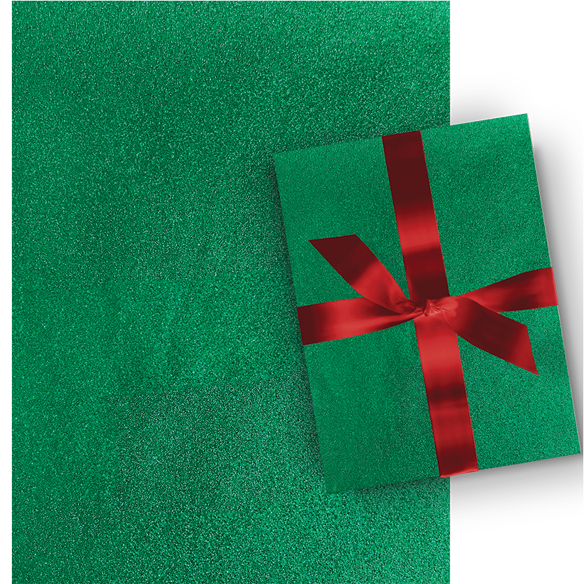 Premium Sparkle Roll Wrap - 30" x 96" - Emerald Green
