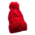 Pearl Chevron Knit Hat - Red