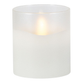 Hand-Poured Wax LED Candle in Frosted Glass