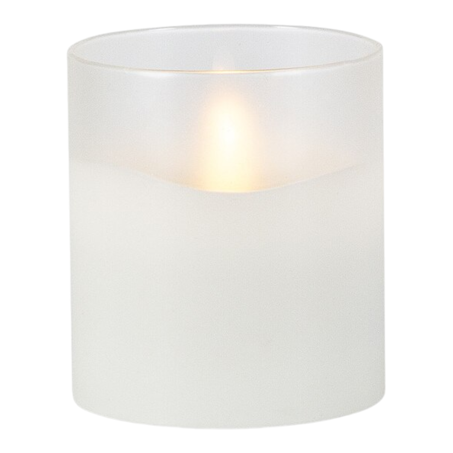 Hand-Poured Wax LED Candle in Frosted Glass