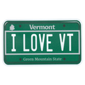 Large Flex Magnet - I LOVE VT License Plate