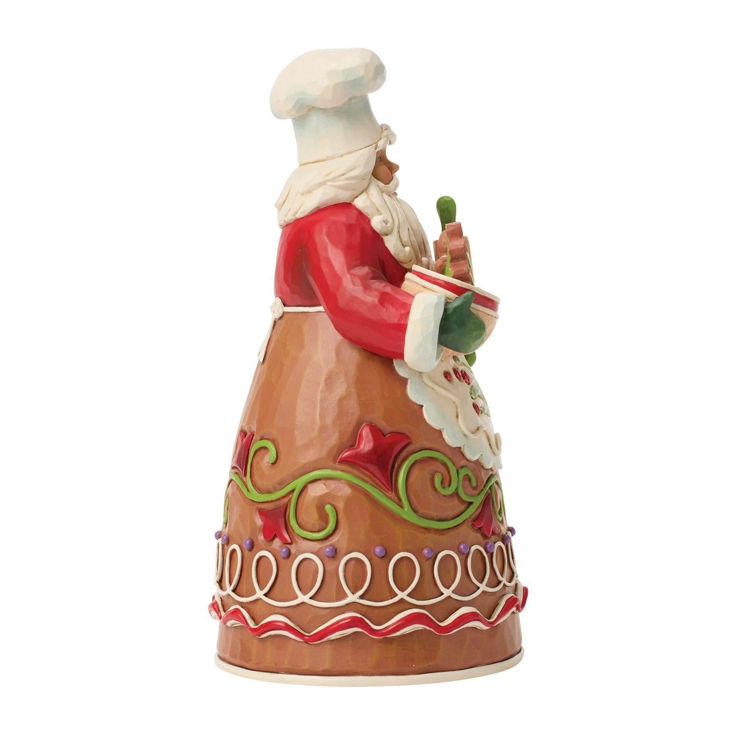 Gingerbread Pastry Chef Santa Figurine