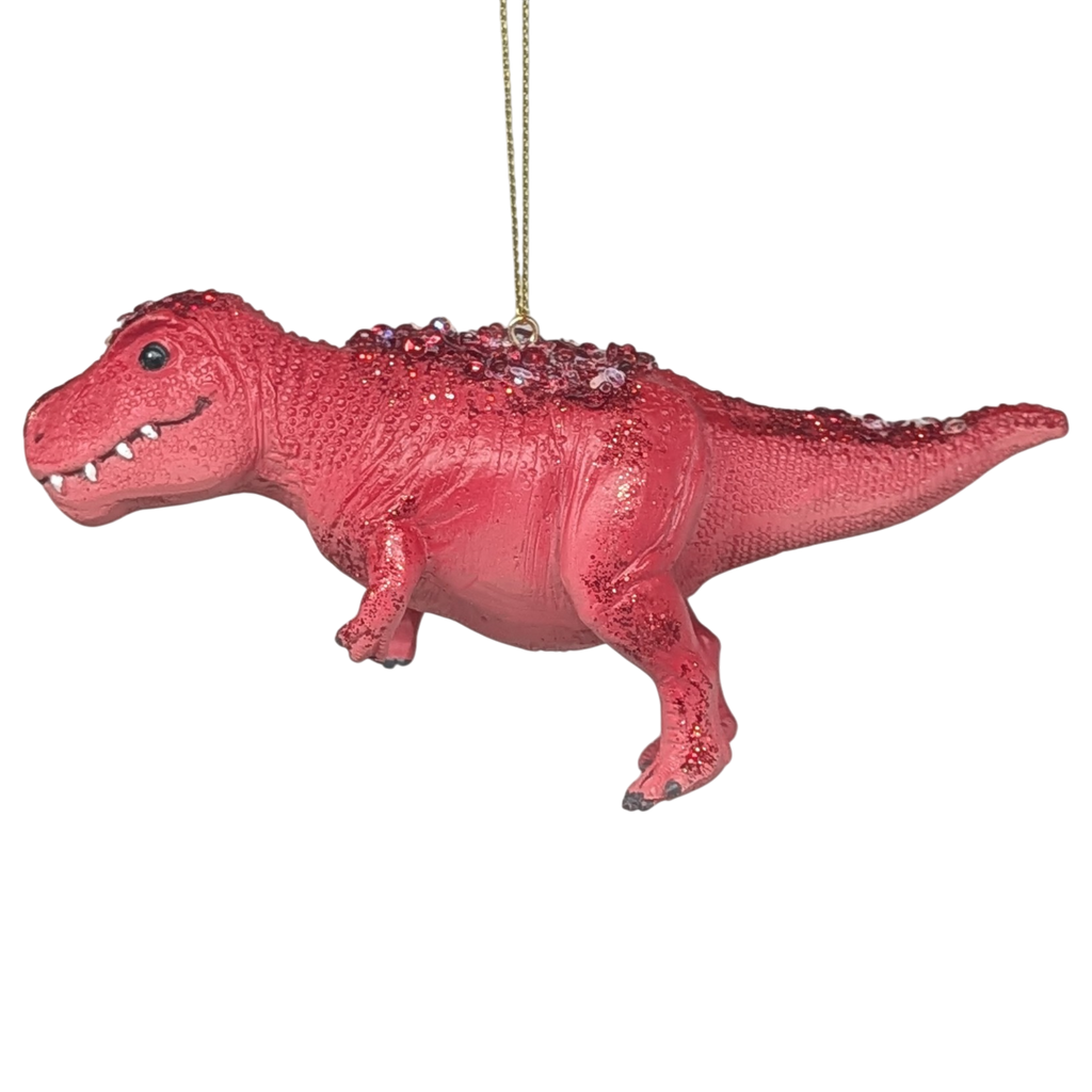 Red T-Rex Dinosaur Ornament