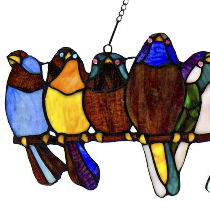 Marisol Multicolor Birds Window Panel