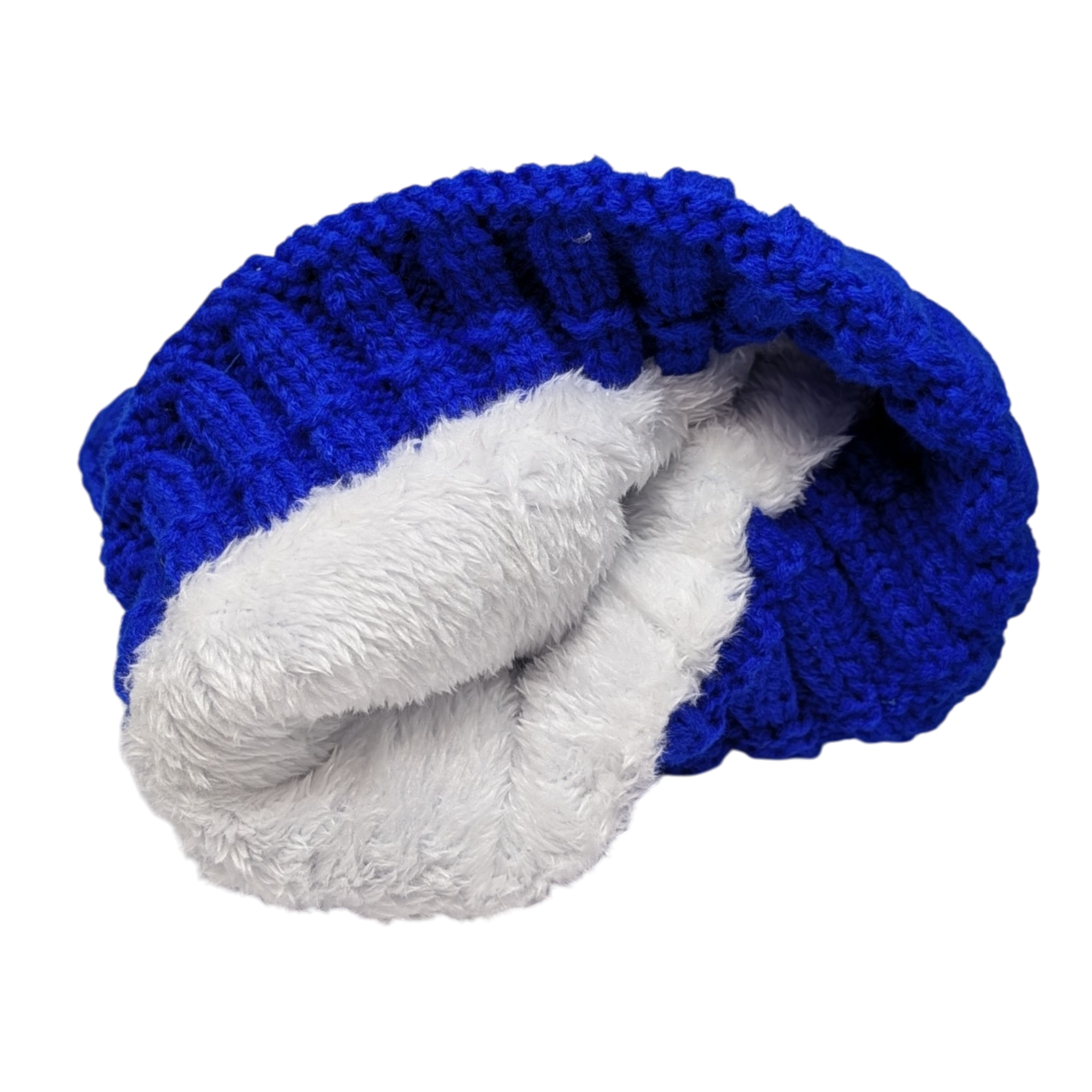 Knit Hat With Three Interchangeable Poms - Blue
