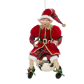 Huge Hanging Elf on a Bell - Red Coat