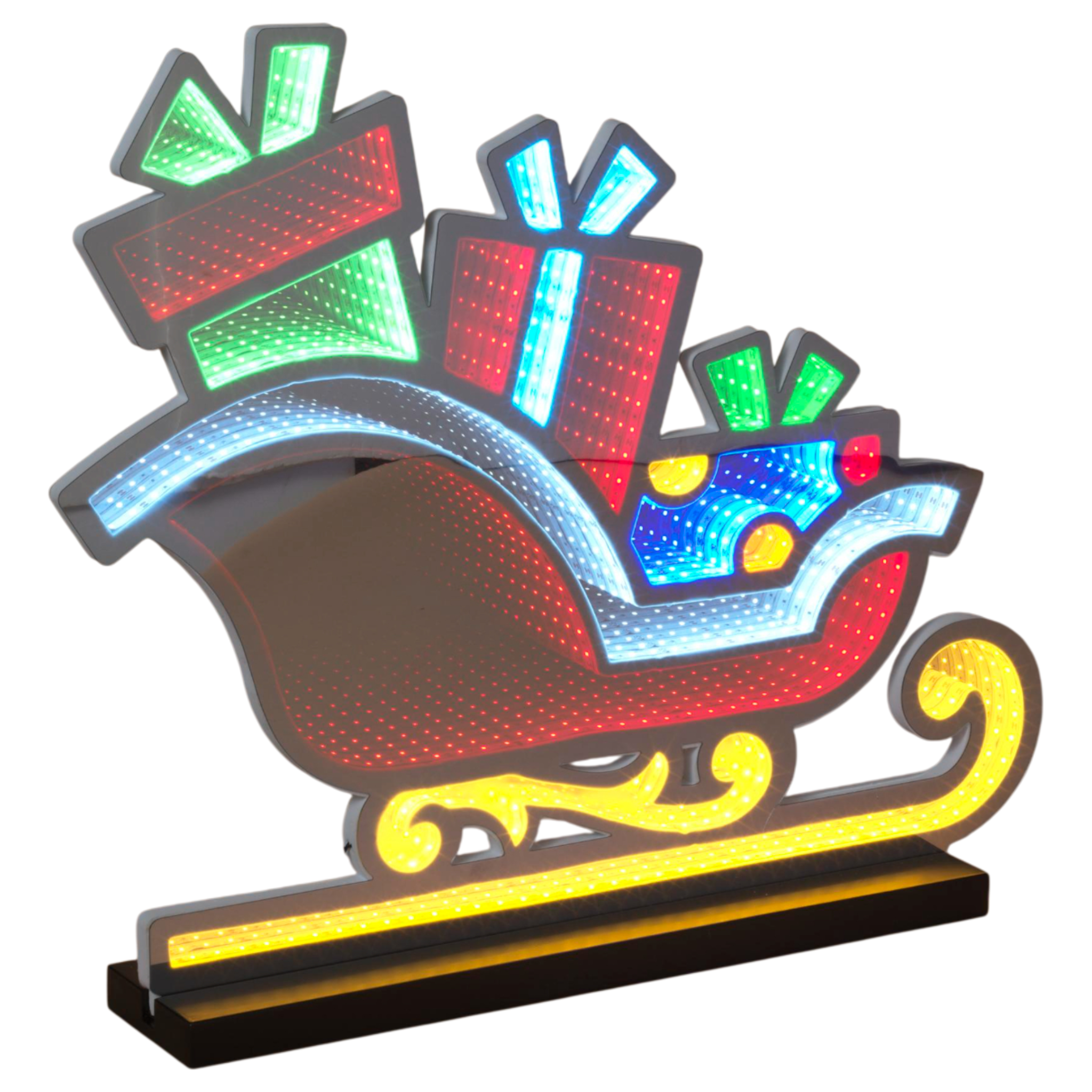 Infinity Lighted Holiday Sleigh – 28" with Wood Base