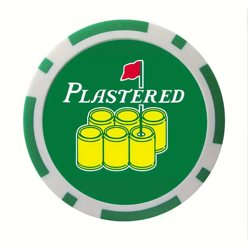 Plastered Golf Ball Marker Poker Chip, Magnetic ABS