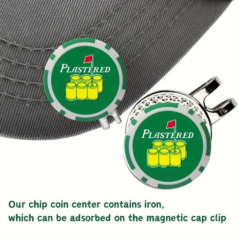 Plastered Golf Ball Marker Poker Chip, Magnetic ABS