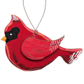 Ruby's Cardinal Grace: Hand-Painted Plywood Ornament