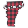 Small Vinyl Sticker - Vermont State Plaid