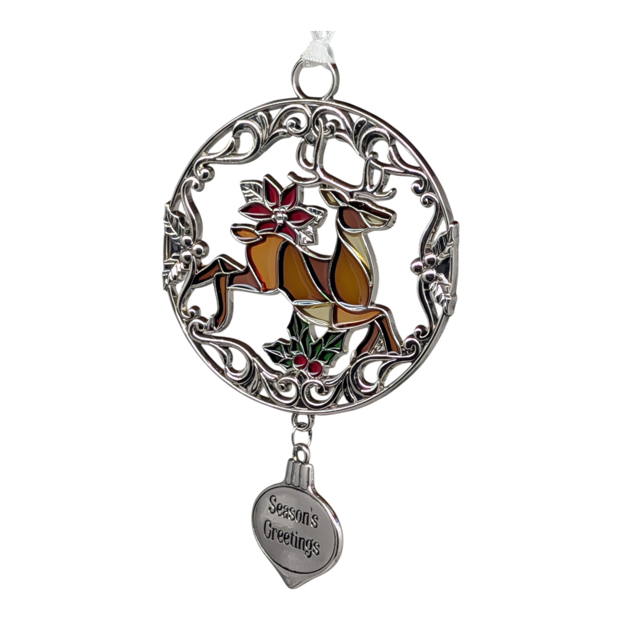 Season's Greetings Reindeer - Colors of Christmas Ornament