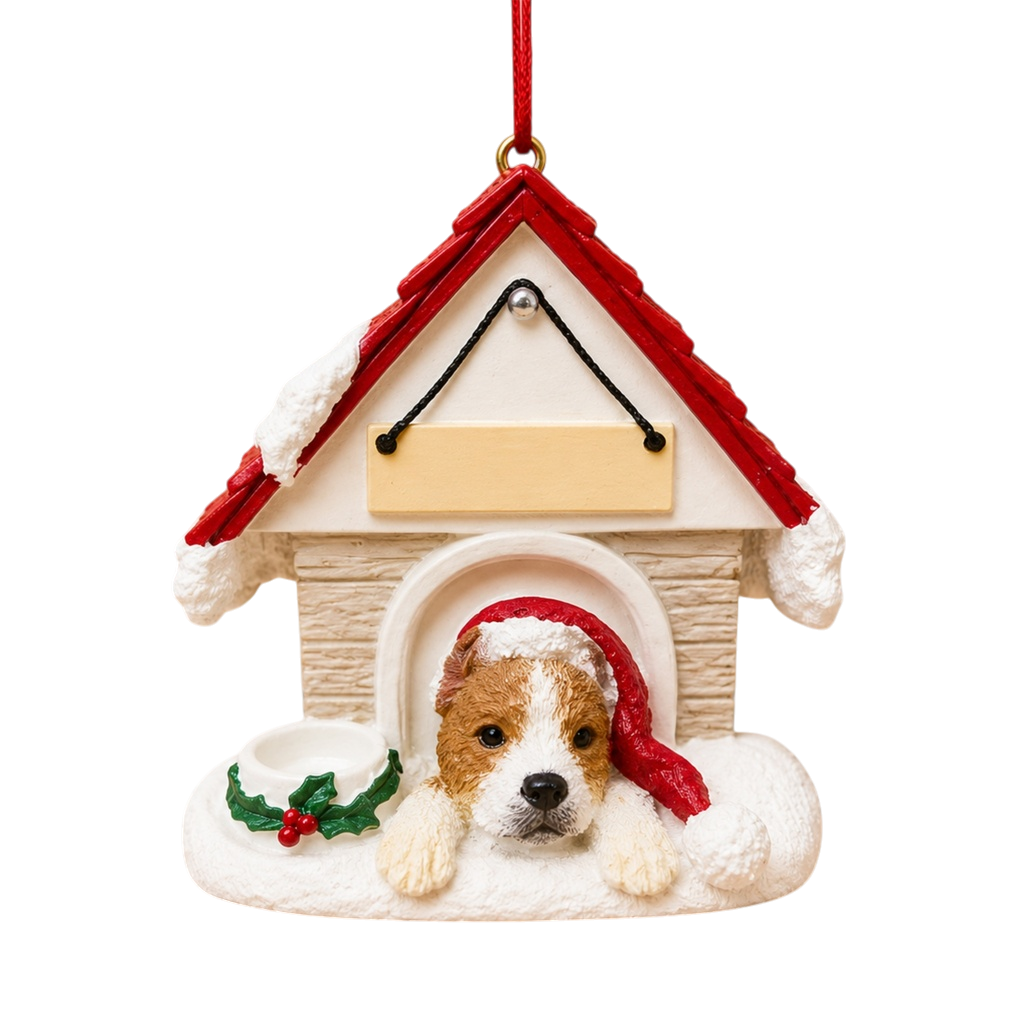 Ceramic Doghouse Ornament - Pit Bull
