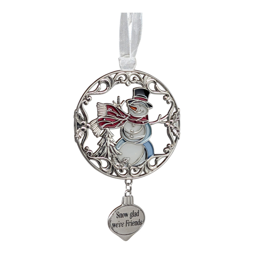 Snow Glad We're Friends Snowman - Colors of Christmas Ornament