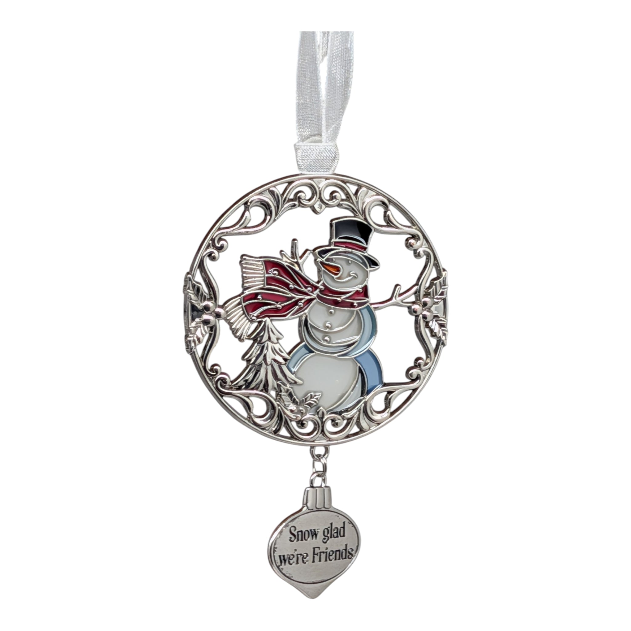 Snow Glad We're Friends Snowman - Colors of Christmas Ornament