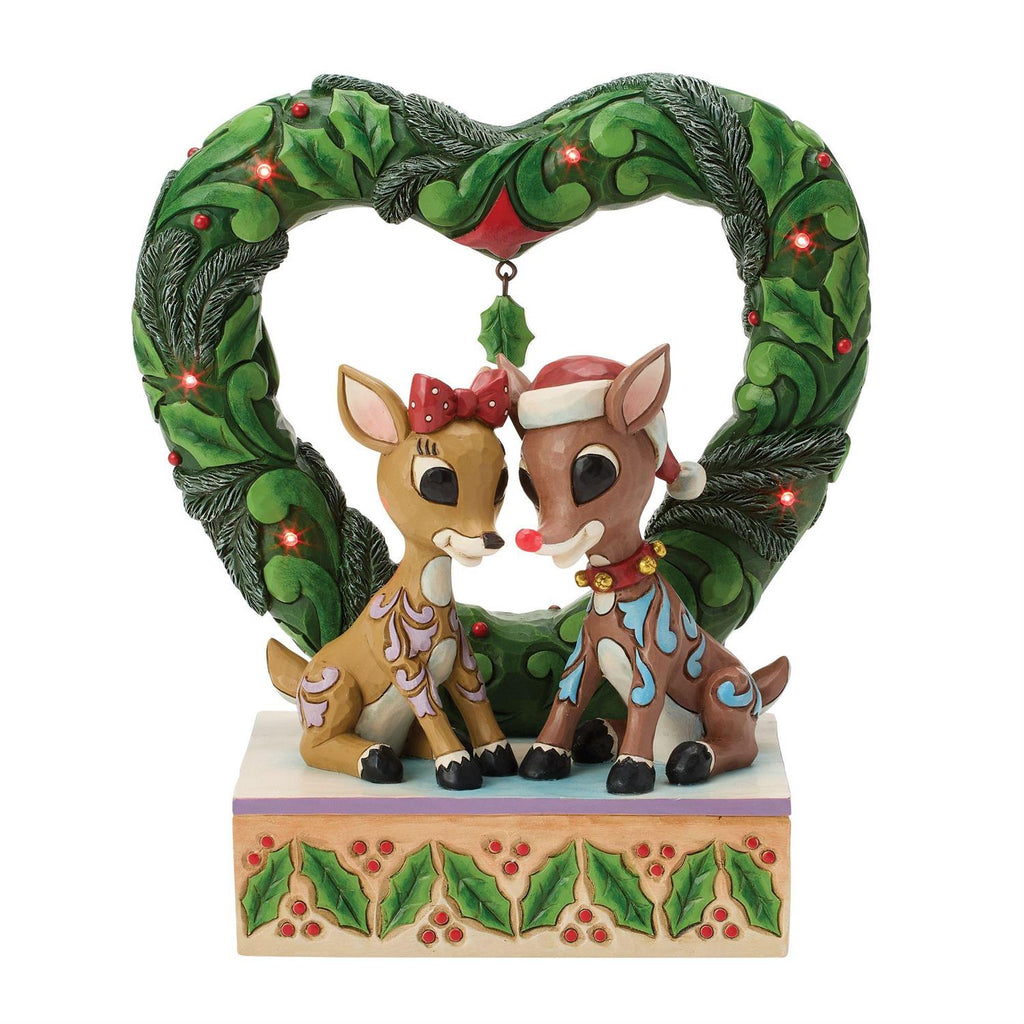 Rudolph and Clarice Heart Wreath Diorama