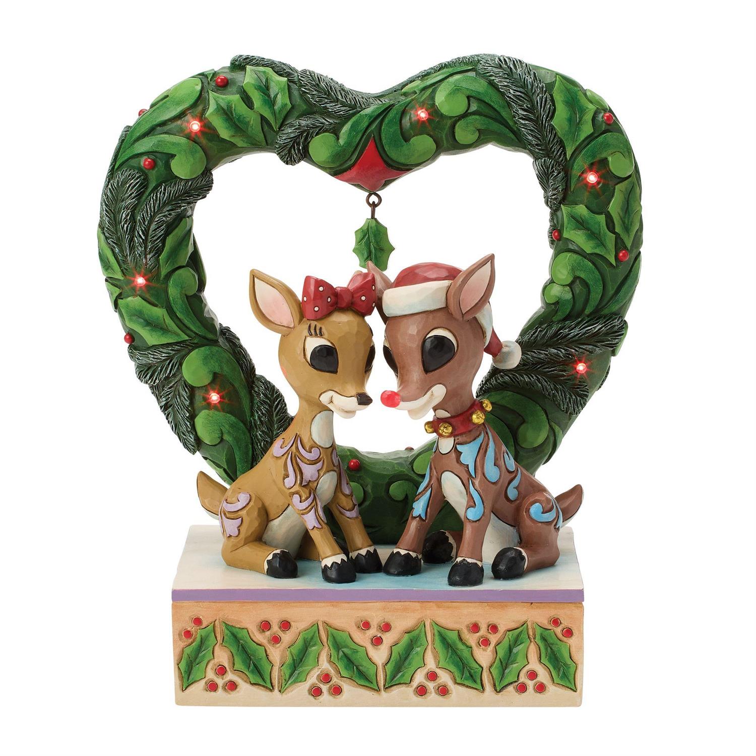 Rudolph and Clarice Heart Wreath Diorama