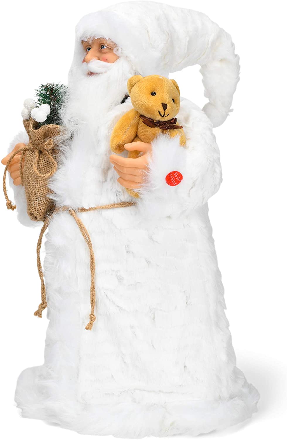 Fabric Santa - 20 inch - Gold and Silver