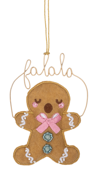 Winter Button Gingerbread Caroler