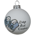 Baby's First Christmas Keepsake Glass Ornament - Blue Booties