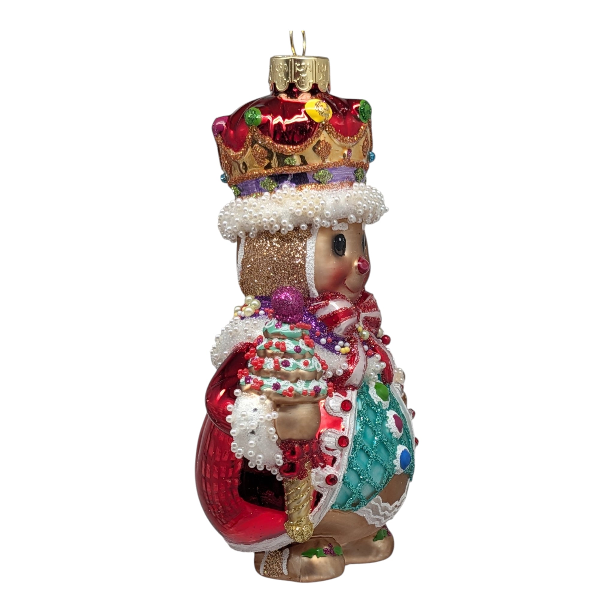 Bellissimo Glass King Gingerbread Ornament
