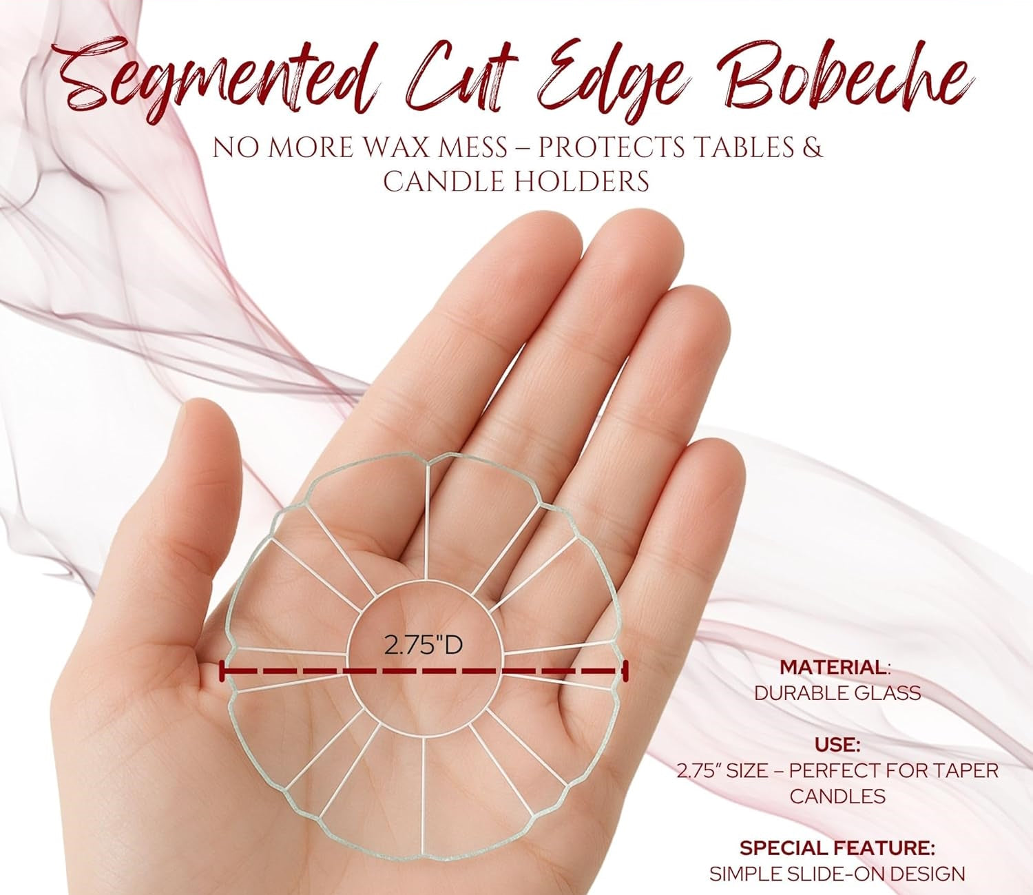 Single Glass Bobeche - Segmented